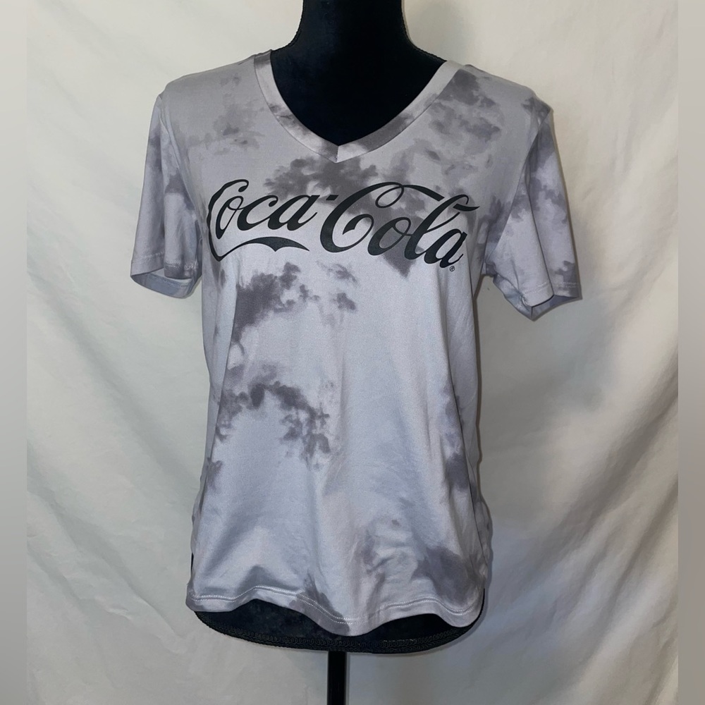 Coca~Cola Gray and white tie dye shirt. Like new. Super soft material.